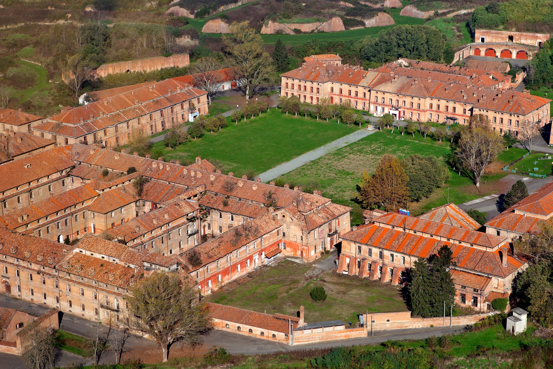 Veduta aerea della Cittadella di Alessandria, sede della Soprintendenza