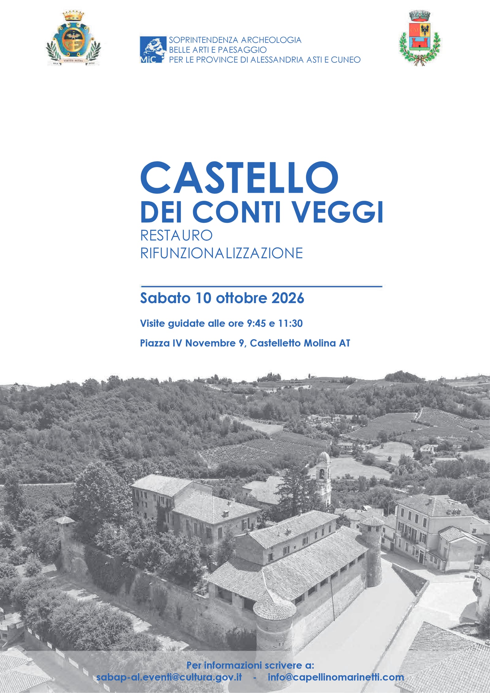 Locandina: Castello dei Conti Veggi: restauro e rifunzionalizzazione